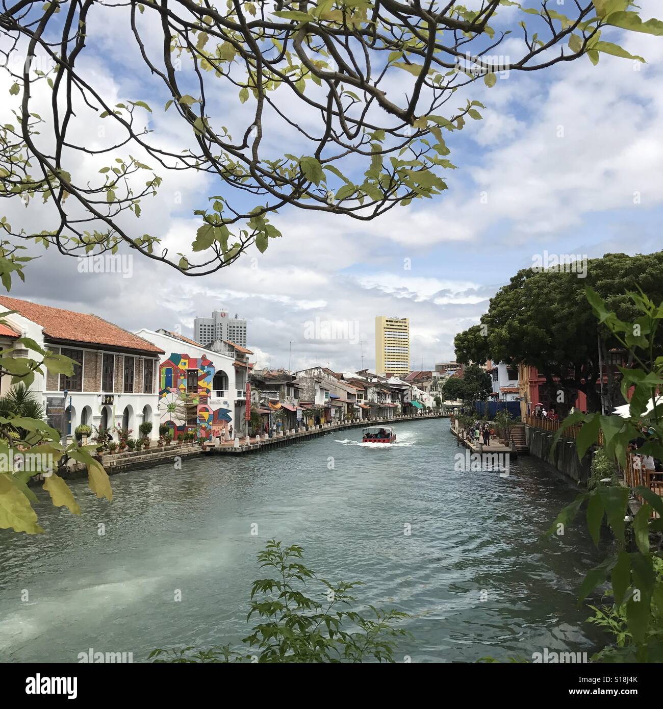 Uferpromenade in der Weltkulturerbe-Stadt - Melacca Stockfoto