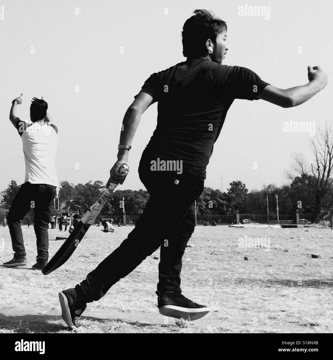 Cricket-Spieler, Kathmandu, 2017 Stockfoto