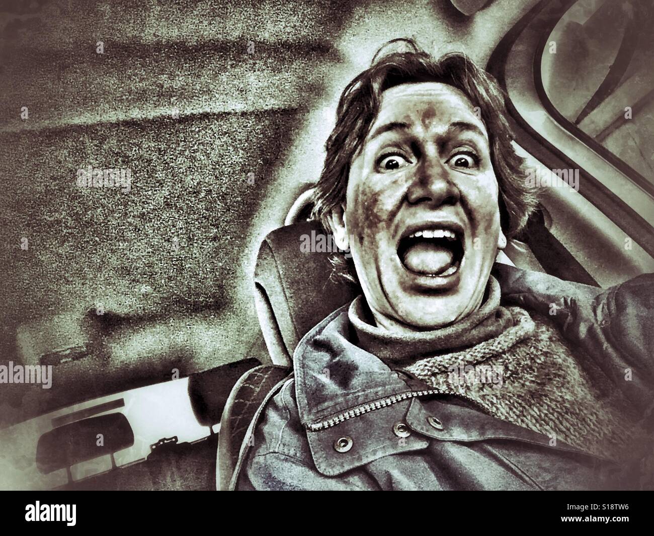 Person, die schaut entsetzt Stockfoto