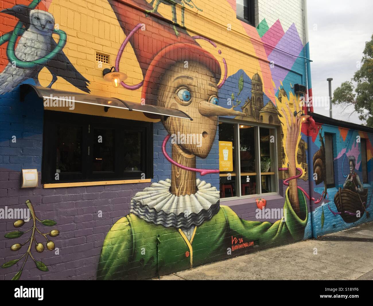 Streetart in Melbourne Australien Stockfoto