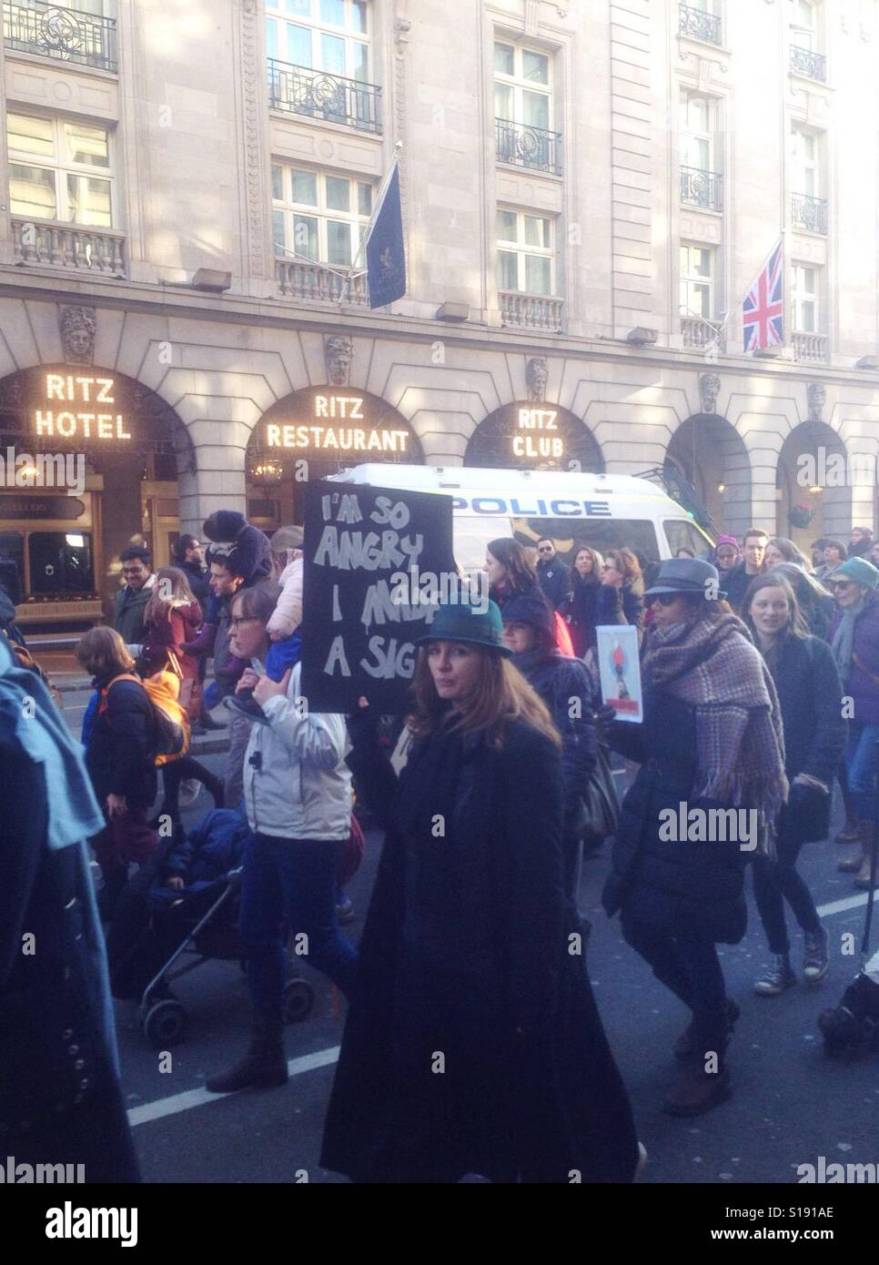 Anti-Trump Frauen März Einweihung Stockfoto
