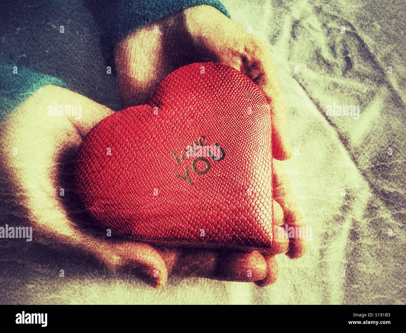 Liebe dich! - Smartphone-aufgenommenes Stockfoto