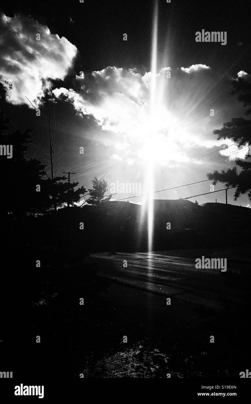 Sonnenlicht in schwarz / weiß Stockfoto