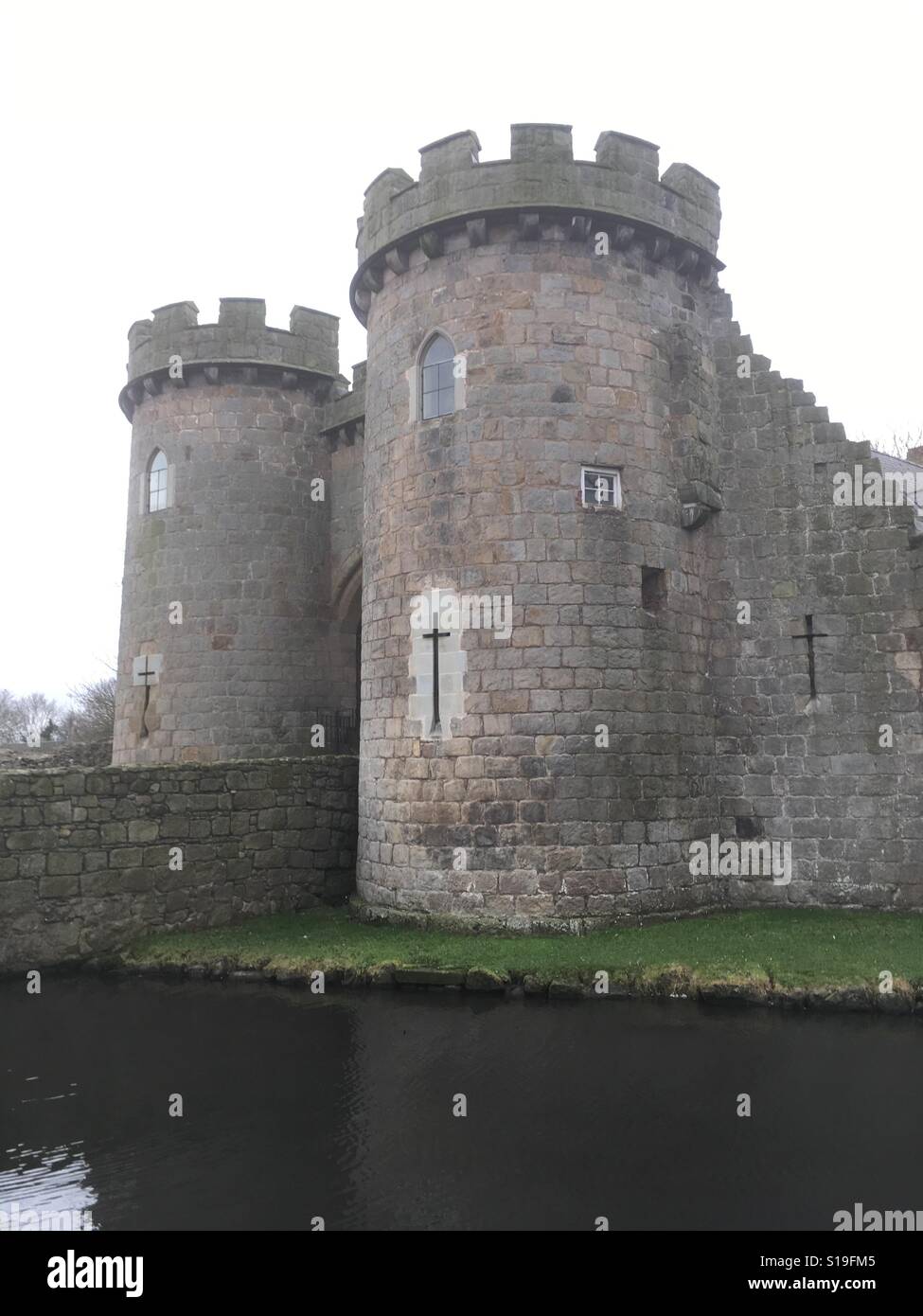 Whittington Schloss und Garten - Smartphone-aufgenommenes Stockfoto