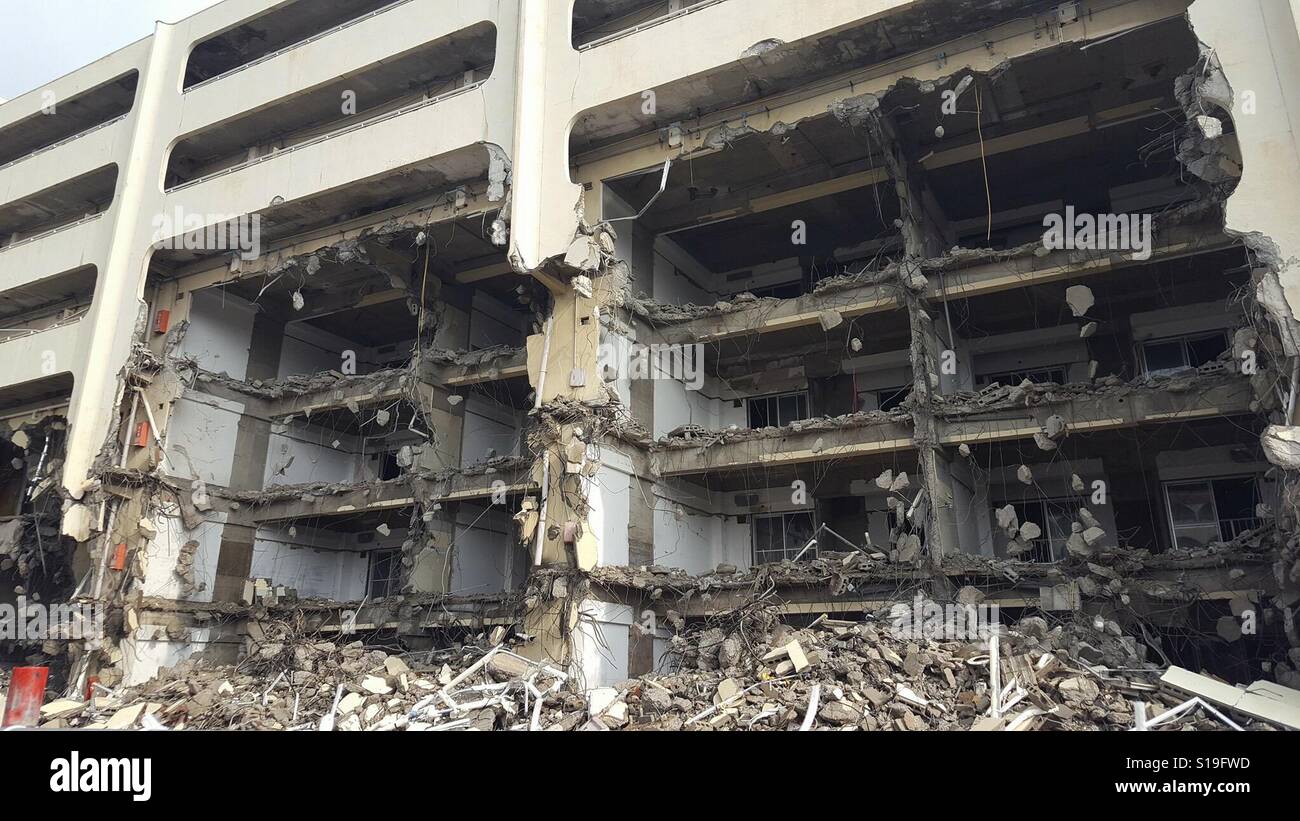 Ein altes japanisches Gebäude abgerissen. Stockfoto