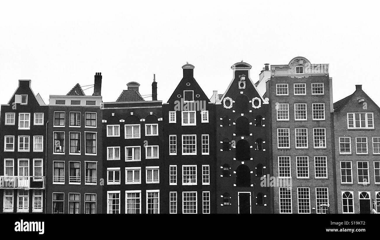 Niederländische Häuser in Amsterdam Stockfoto