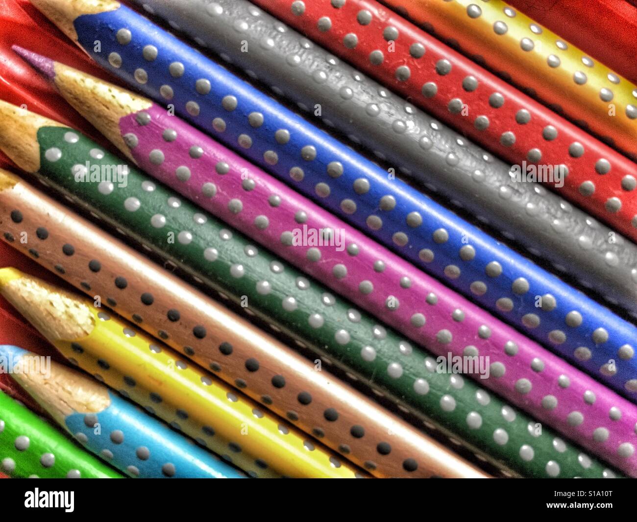 Farbstifte - Smartphone-aufgenommenes Stockfoto