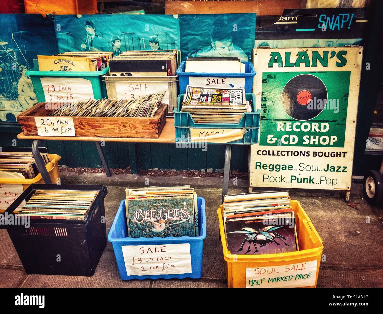 Alans Datensatz und CD-shop Stockfoto
