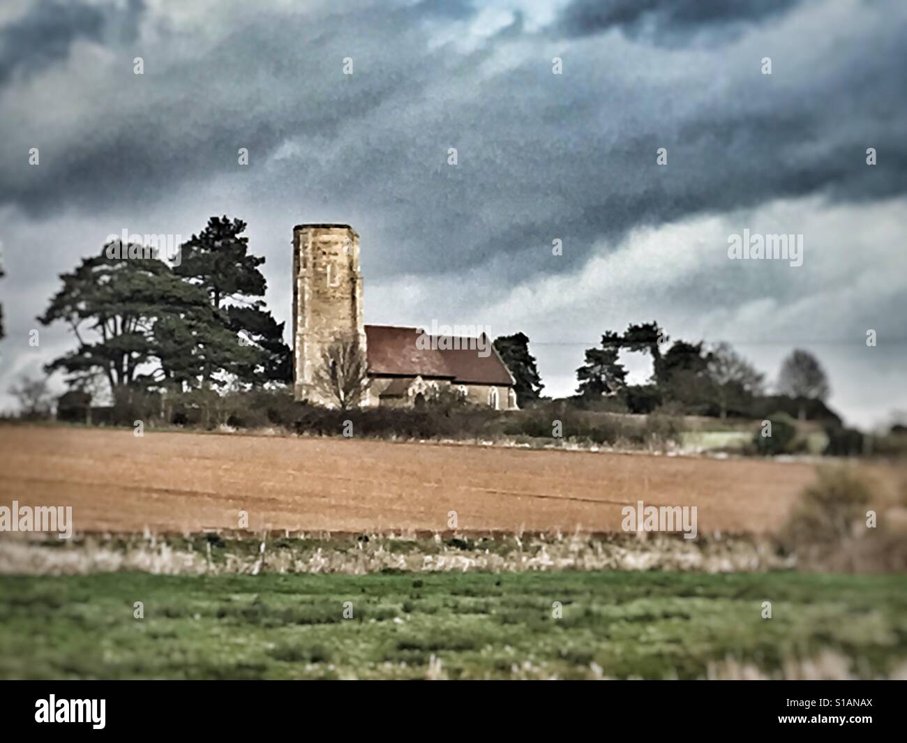 Ramsholt Kirche, Suffolk, England. - Smartphone-aufgenommenes Stockfoto