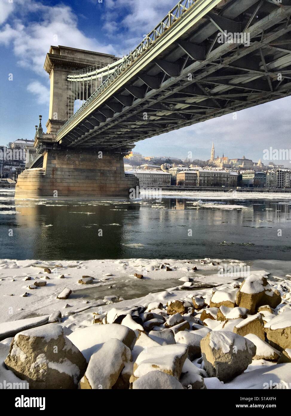 Kalte Zeiten in Budapest Stockfoto