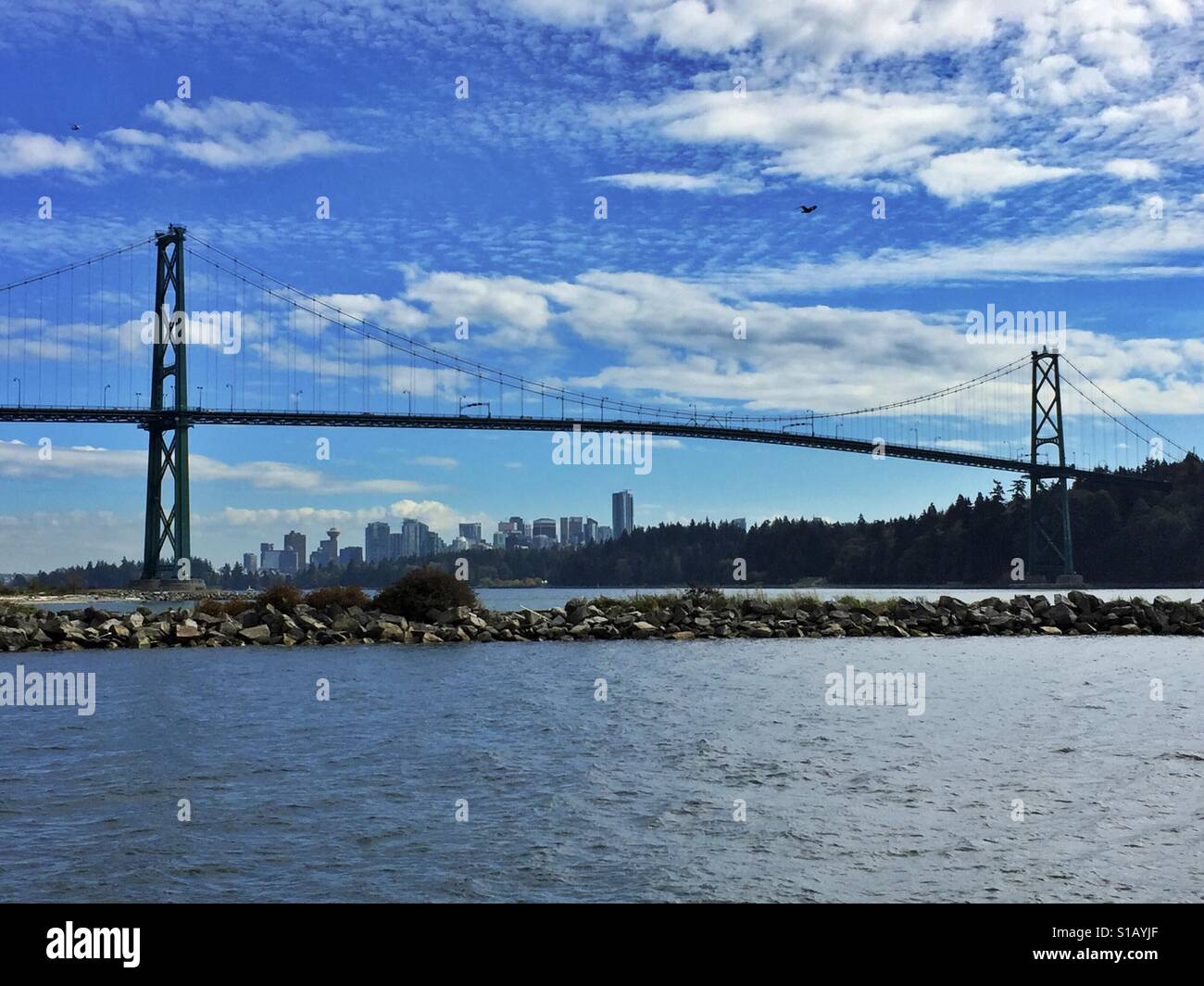 Lions Gate Bridge in Vancouver Stockfoto