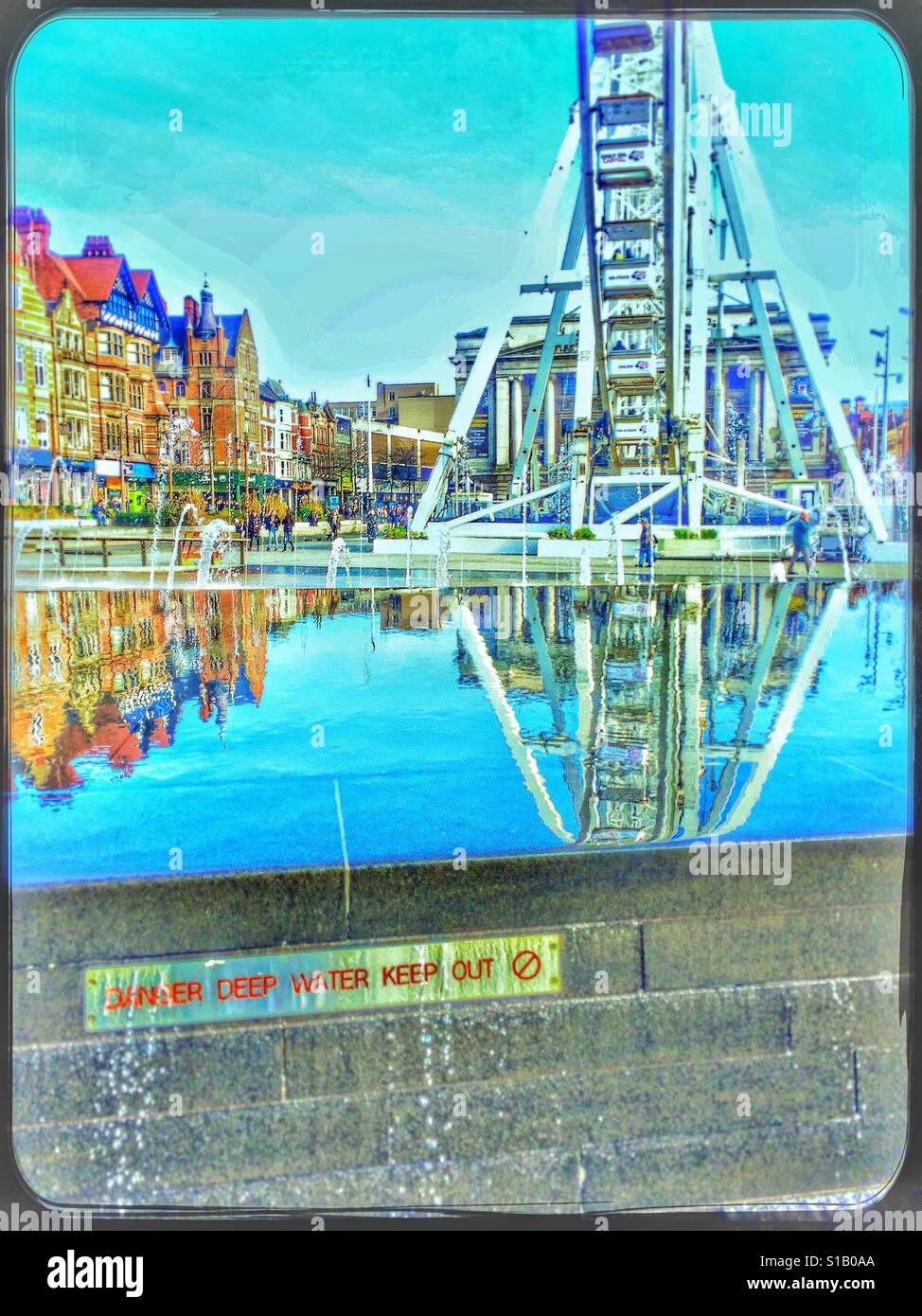 Riesenrad, Old Market Square, Nottingham East Midlands - Smartphone-aufgenommenes Stockfoto