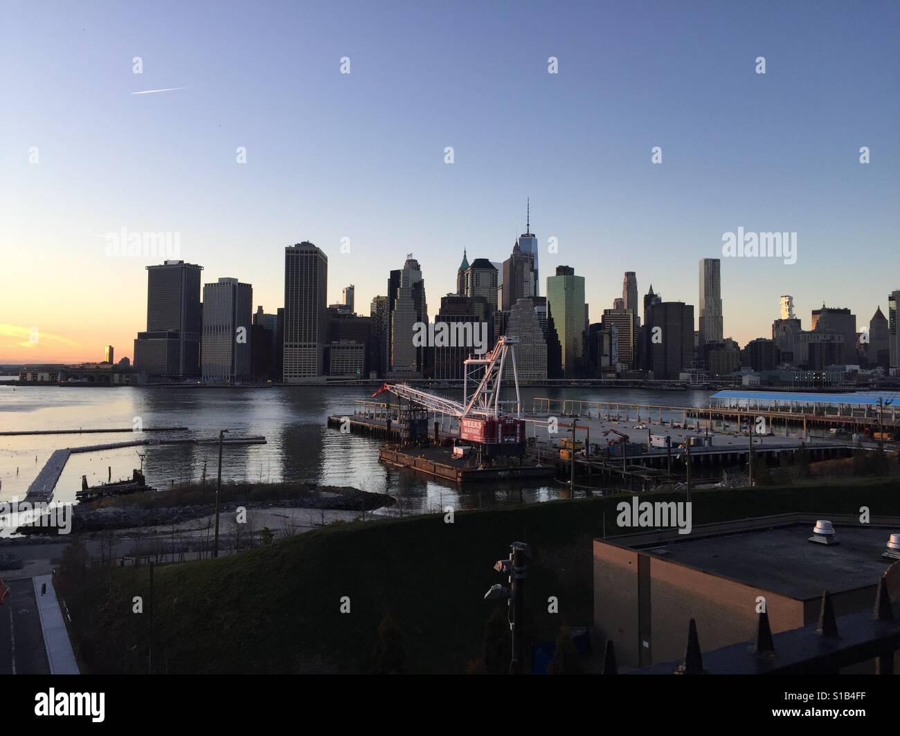NYC aus Brooklyn Heights Stockfoto