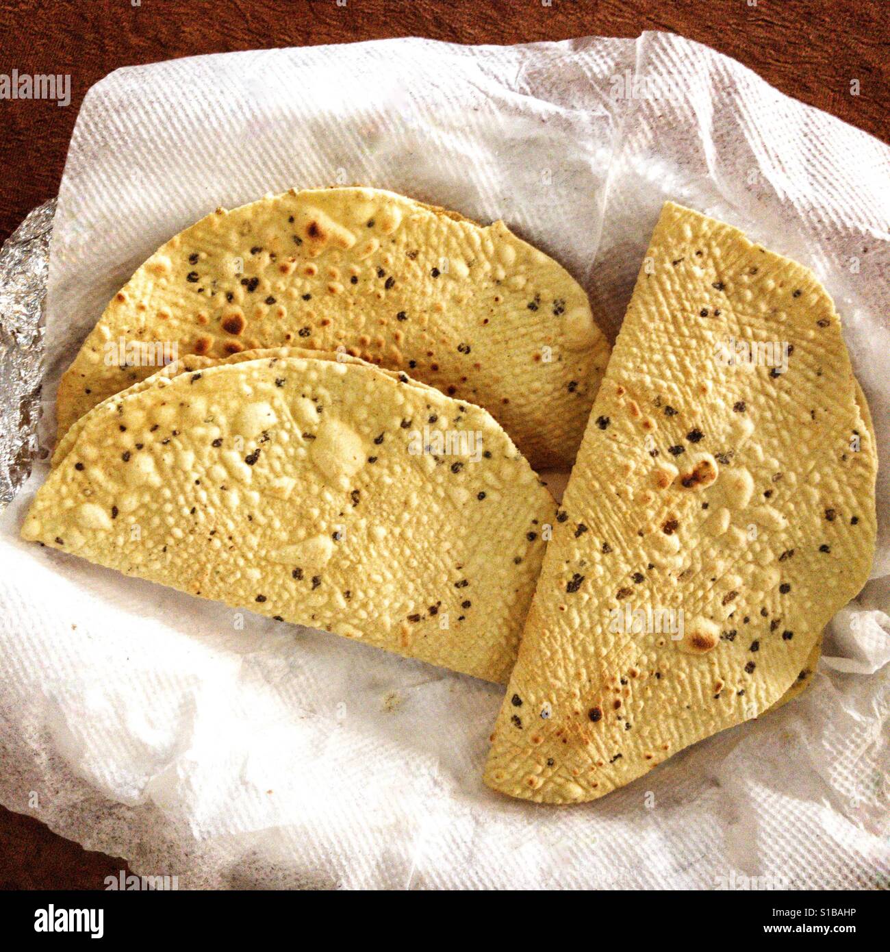 Gewürzte papadums Stockfoto