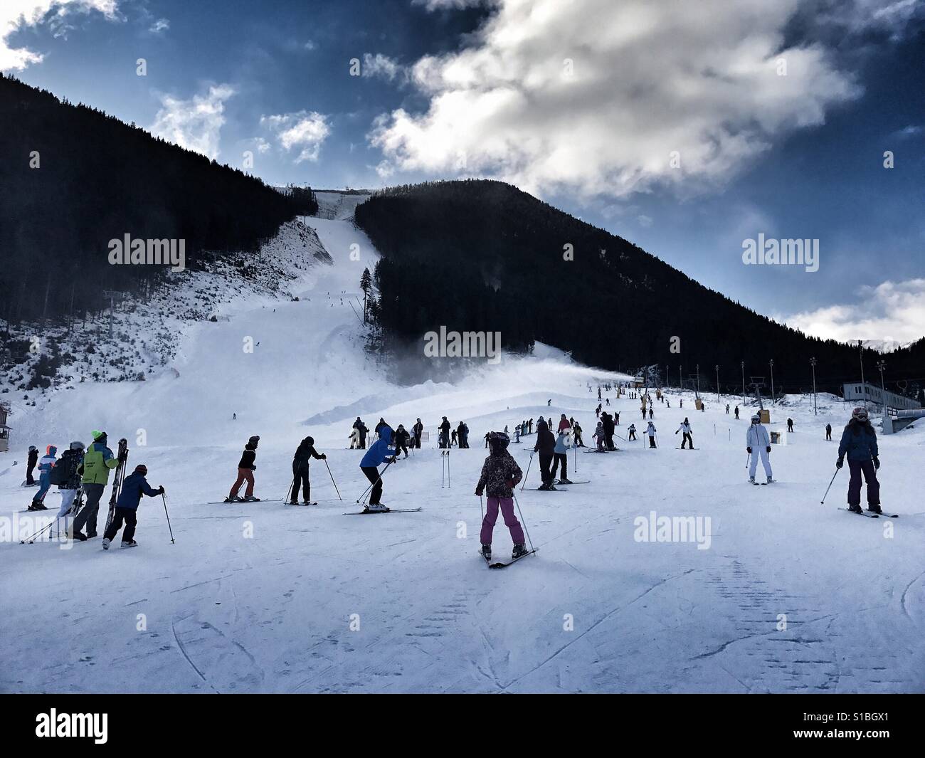 Ski Schule Bansko Bulgarien Stockfoto