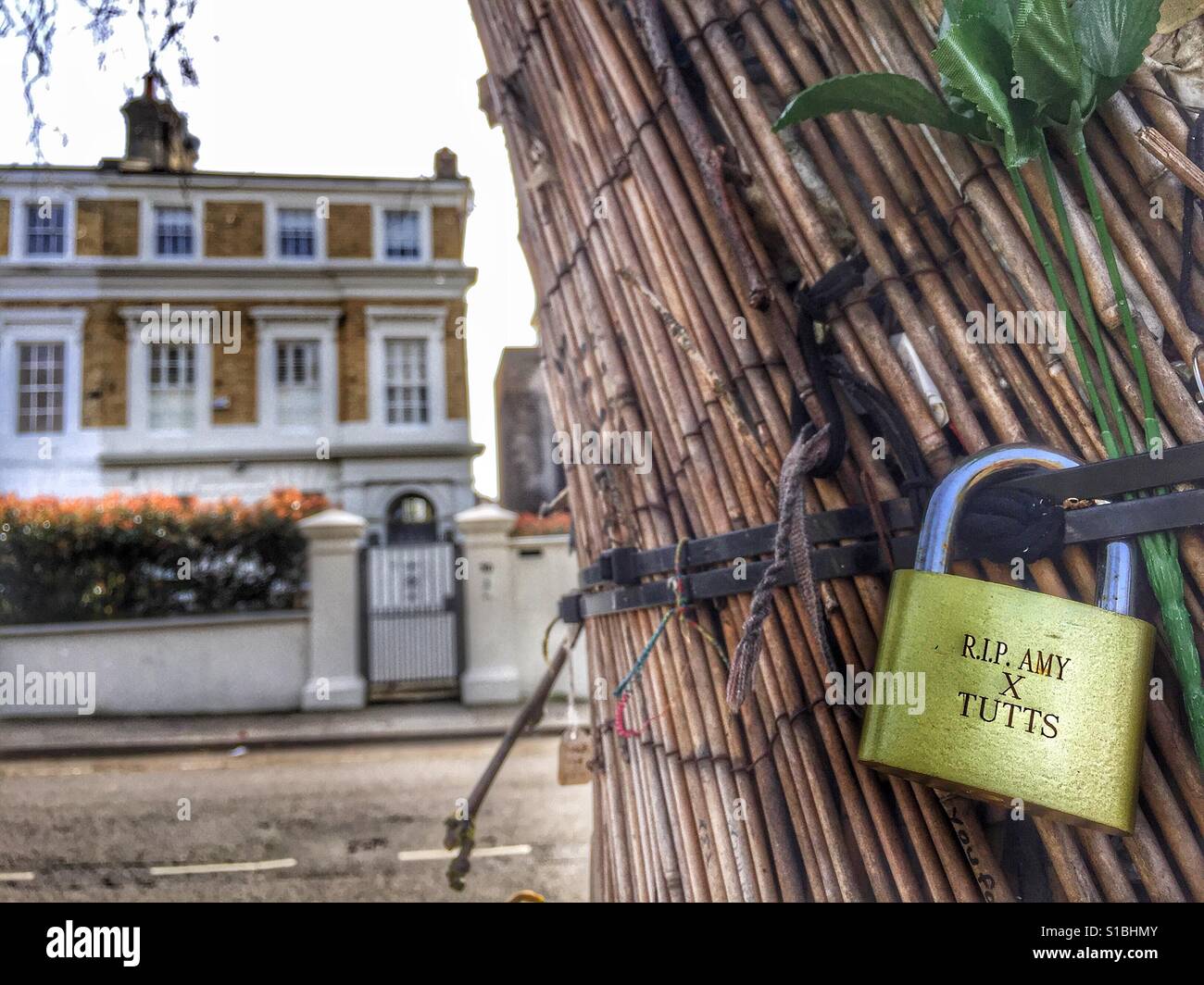 Amy Winehouse Haus Exemplar London Camden Square Fans Stockfoto