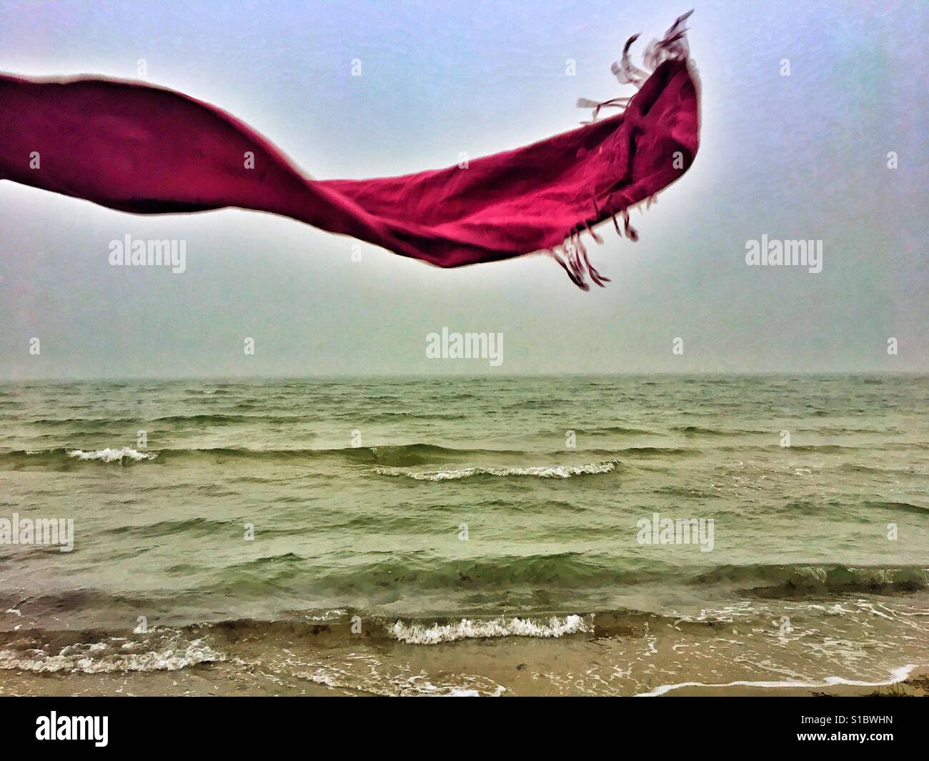 Schal im wind Stockfoto