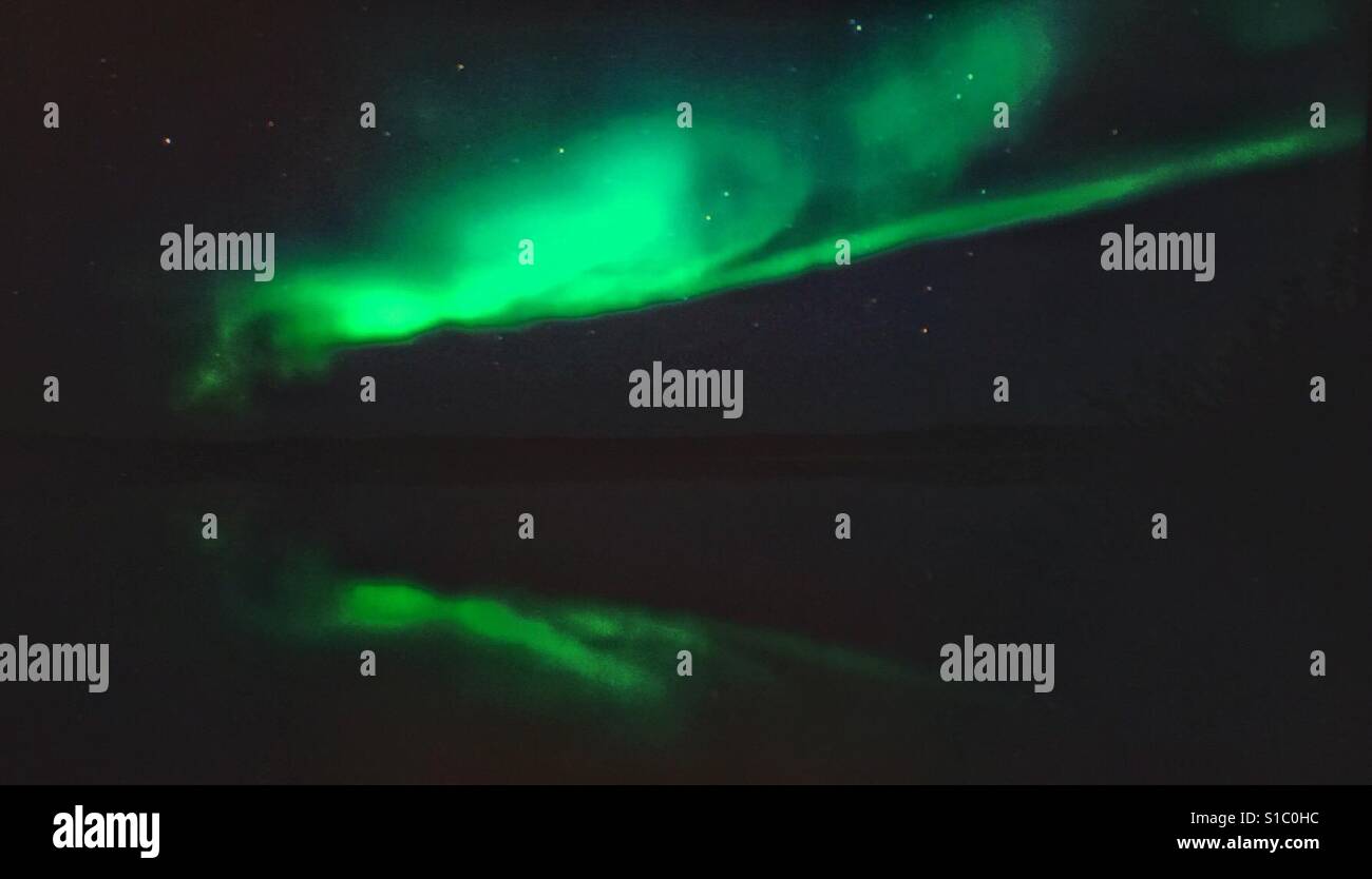 Aurora Borealis in der Nähe von Yellowknife, MWT, Kanada Stockfoto