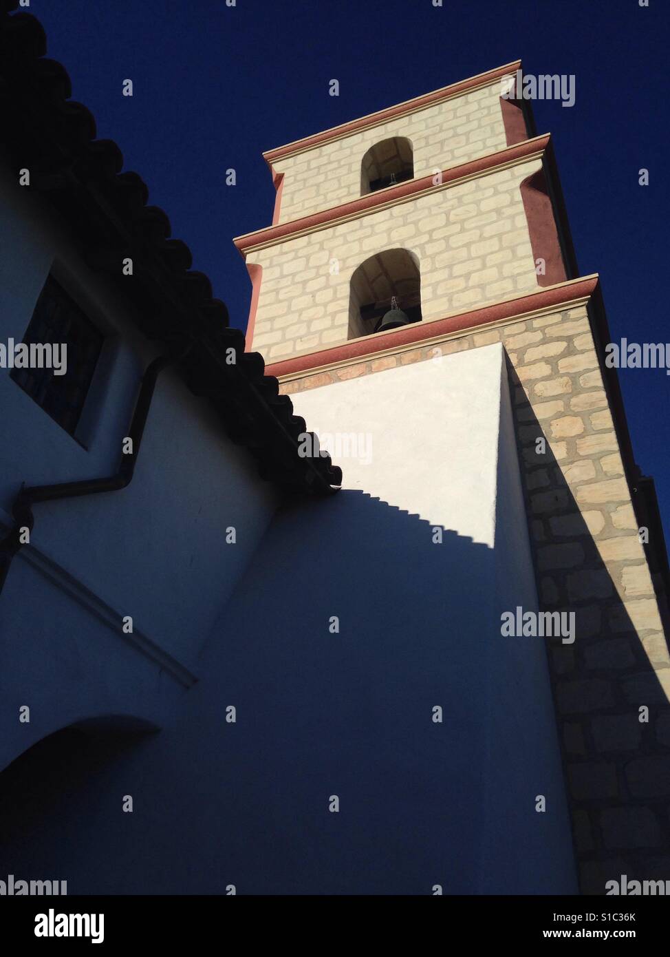 Mission Santa Barbara Bell Tower Stockfoto