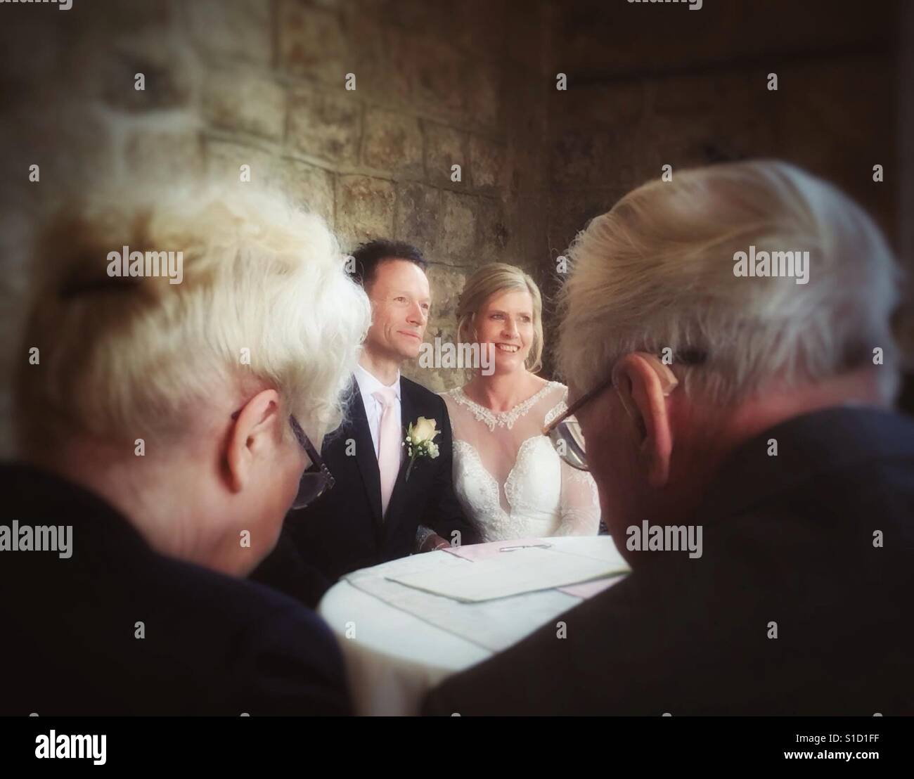 Hochzeitstag - Smartphone-aufgenommenes Stockfoto