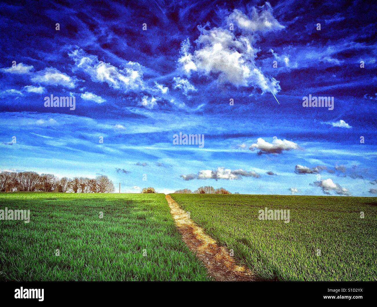 Eine Landschaft, Kent. - Smartphone-aufgenommenes Stockfoto