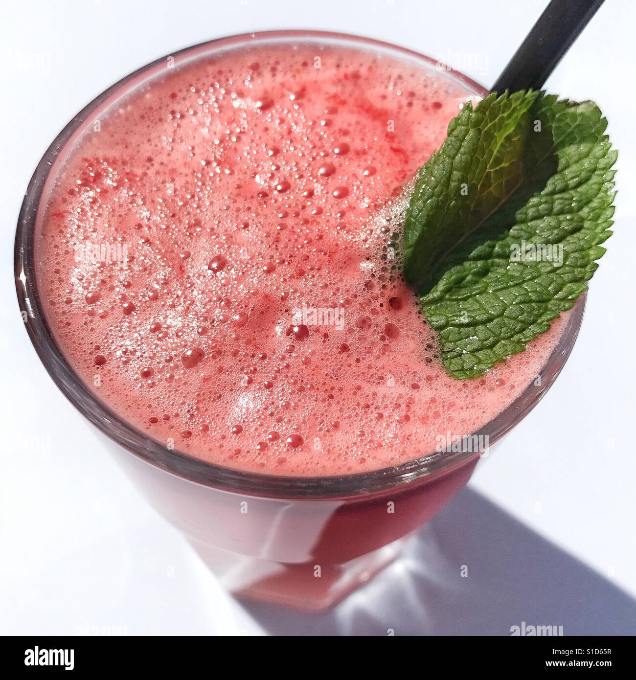 Wassermelone und Minze Saft Stockfoto