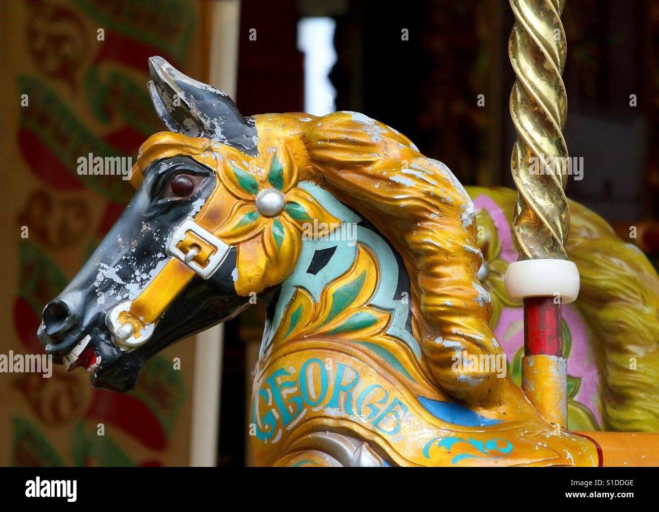 Bunte Messe Pferd - Smartphone-aufgenommenes Stockfoto