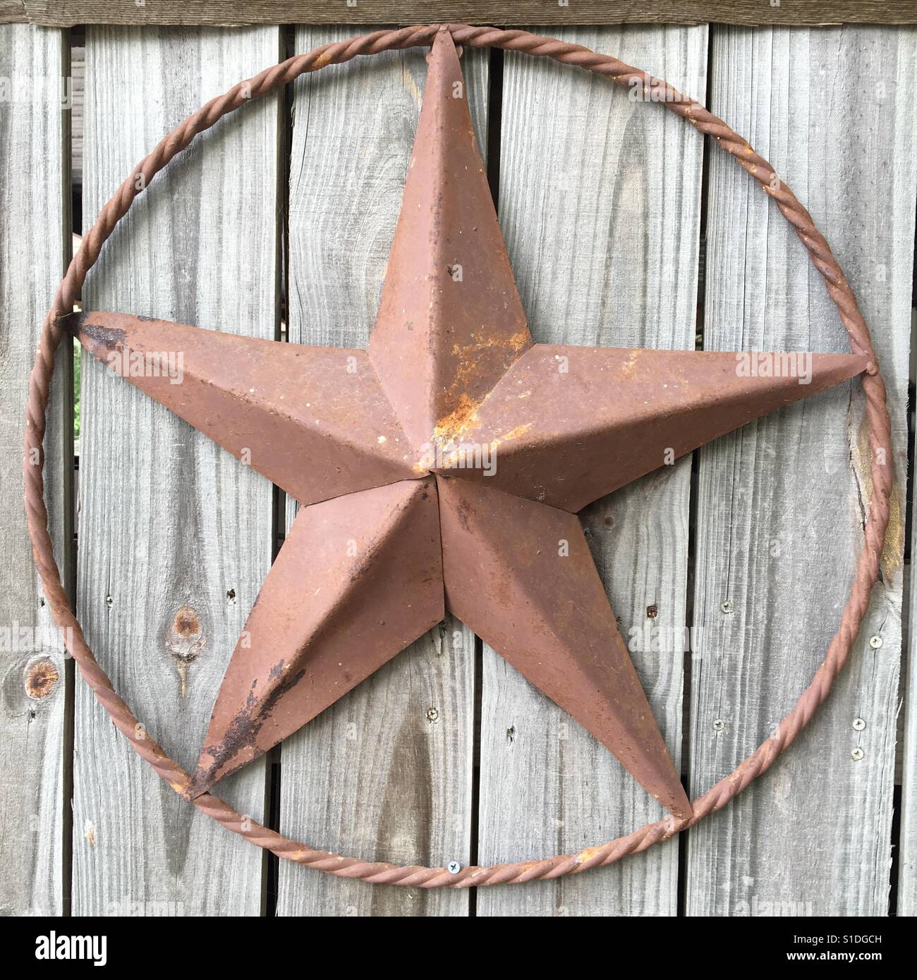 Süd-Texas-Stern auf Scheune Stockfoto