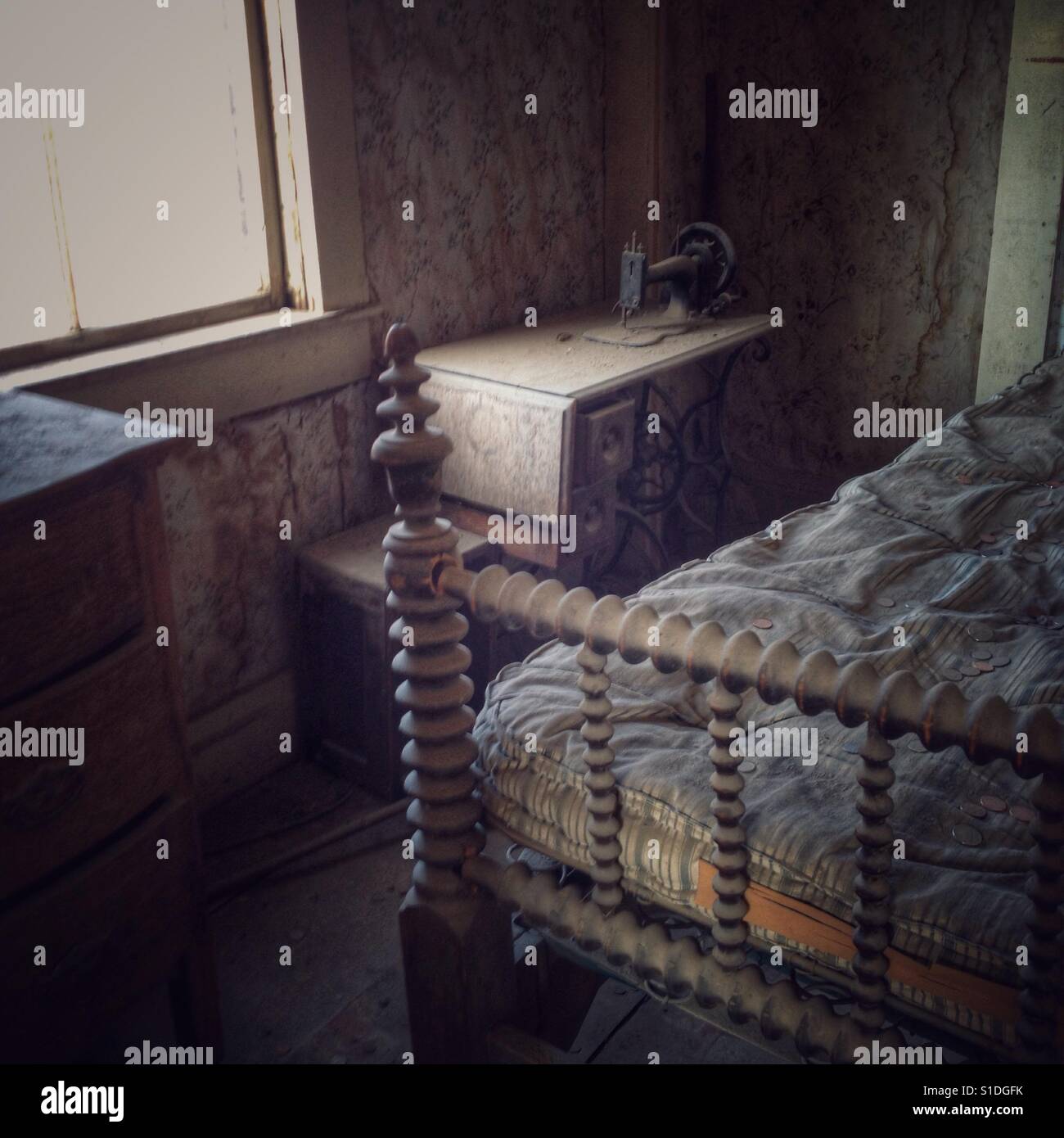 Bodie State Historical Park in der Nähe von Mono Lake in Kalifornien. - Smartphone-aufgenommenes Stockfoto