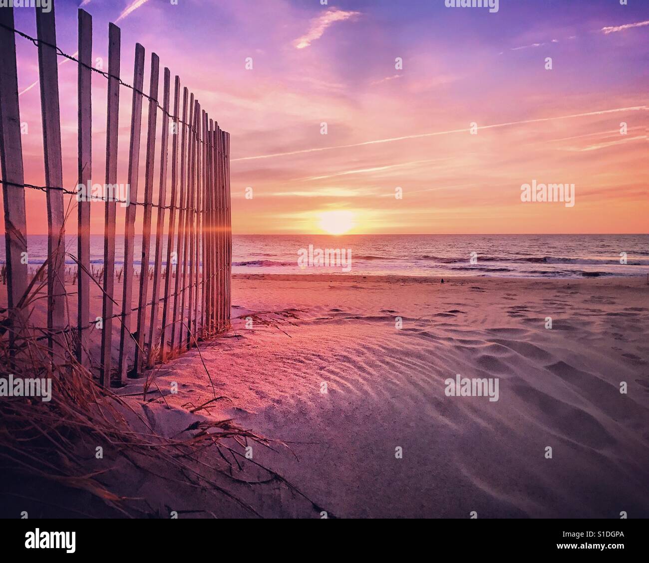 Perfekte Sonnenaufgang in Ocean City Maryland iphone7 + Stockfoto