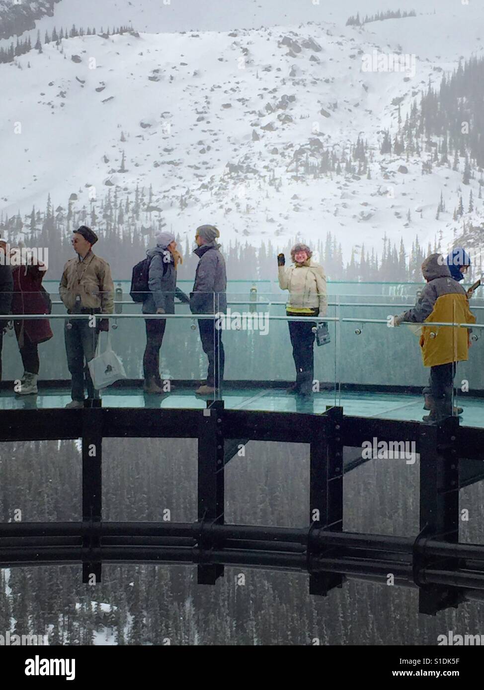 Gletscher Skywalk, Jasper Nationalpark, Kanada, Stockfoto