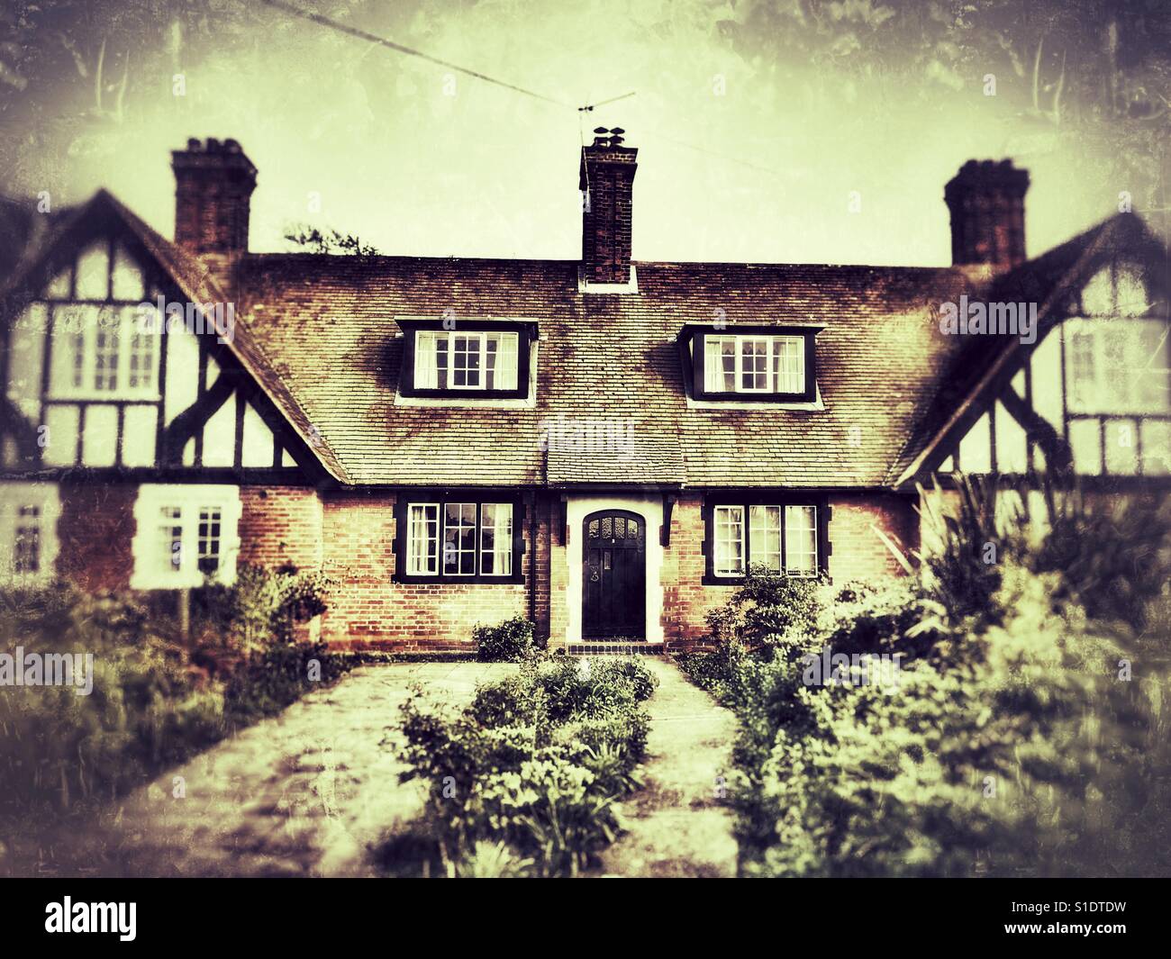 Holz gestalteten Haus England Stockfoto Holz gestalteten Haus England Stockfoto