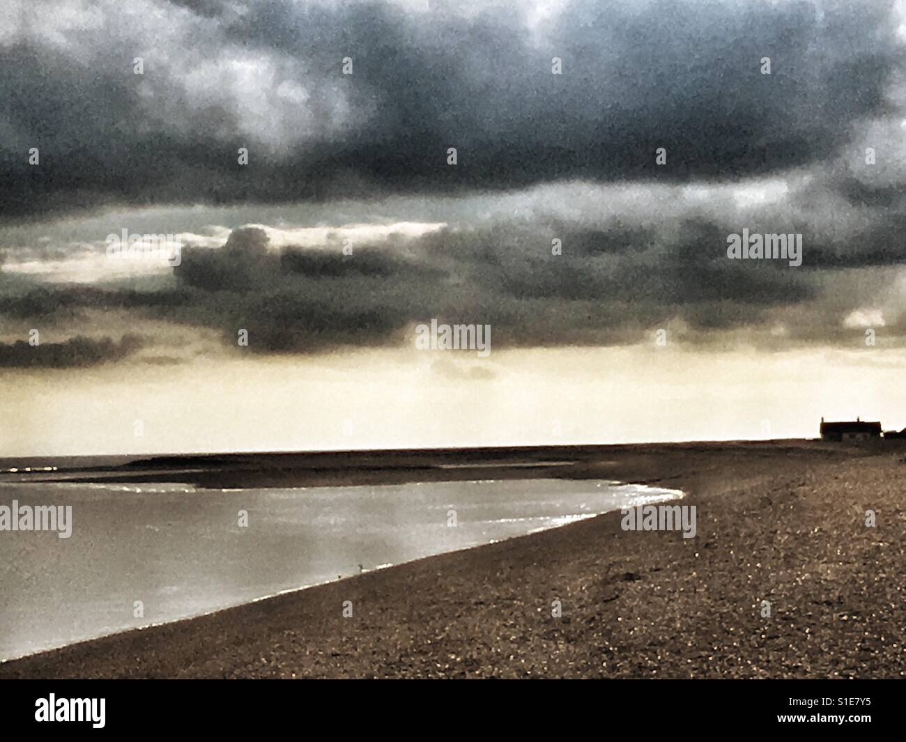 Ferienhaus am Meer - Smartphone-aufgenommenes Stockfoto