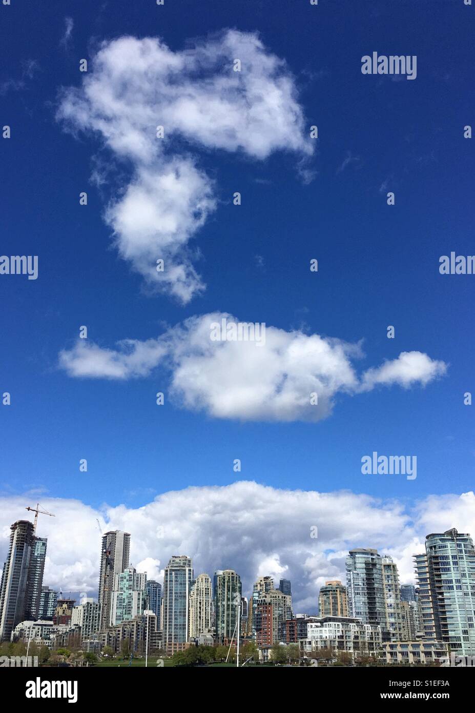 Skyline von Vancouver, Blick auf Yaletown Stockfoto