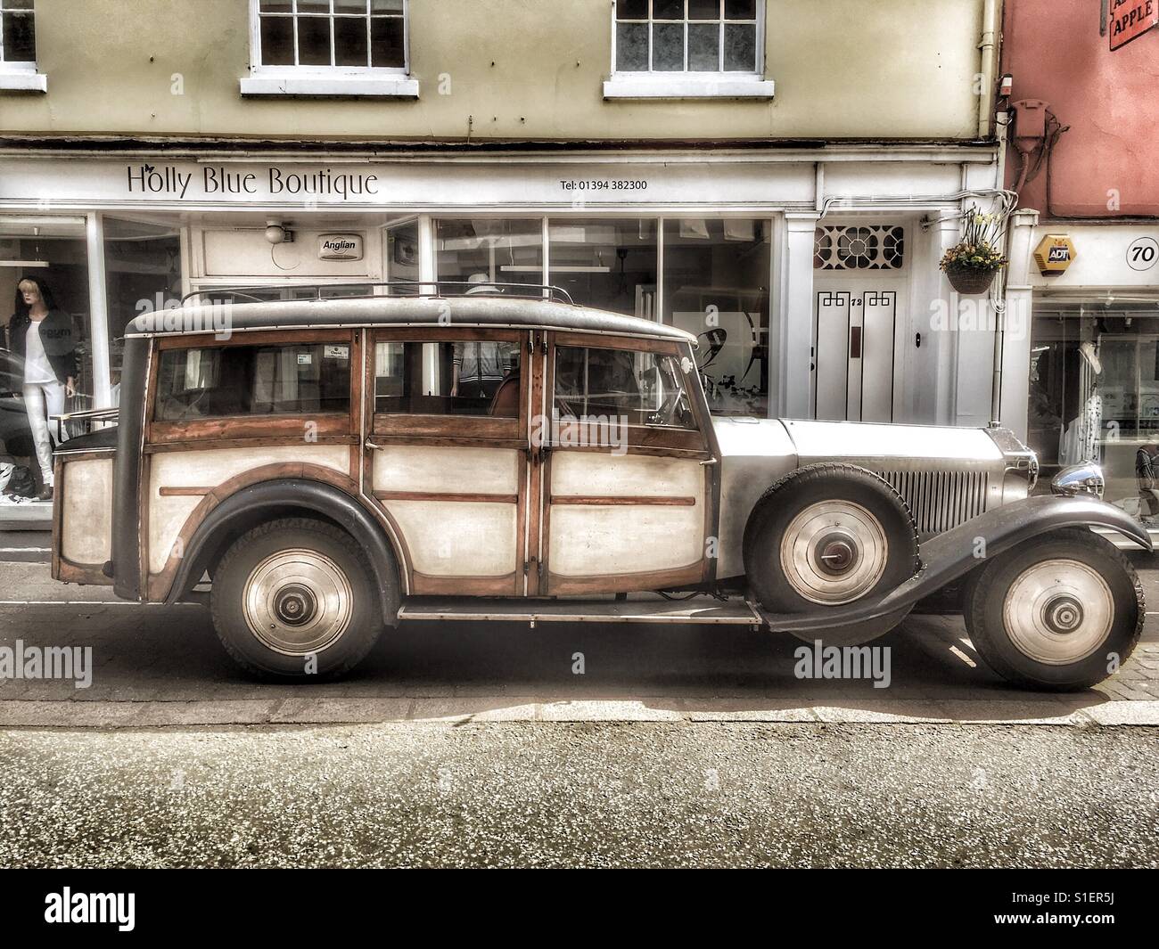 Rolls-Royce Oldtimer - Smartphone-aufgenommenes Stockfoto