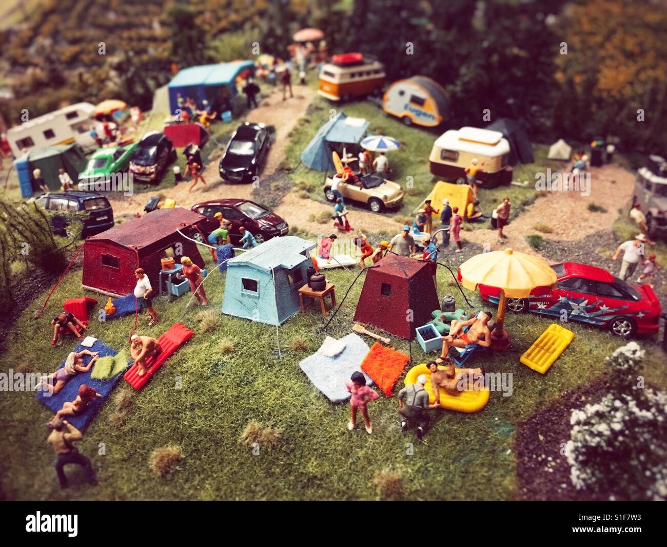 Ein Modell von einem campsight Stockfoto