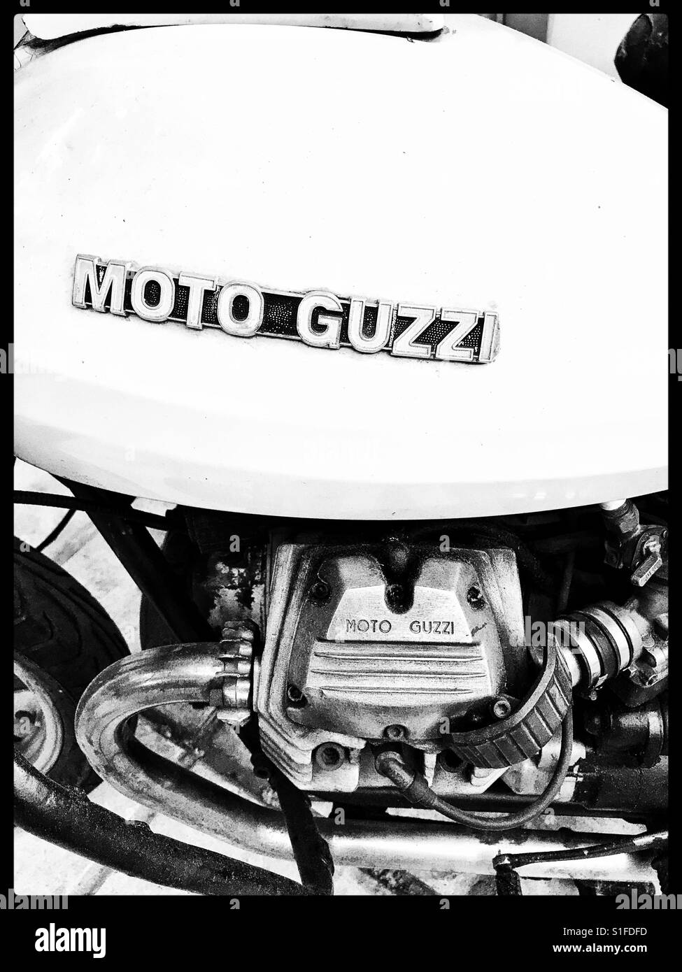 Moto Guzzi V65, gerahmt italienischen technische Perfektion Stockfoto