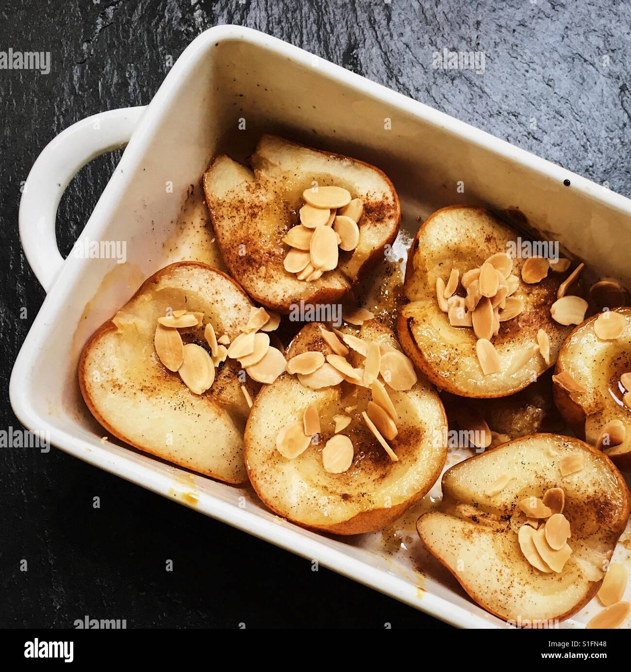 Gebackene Birnen Stockfoto