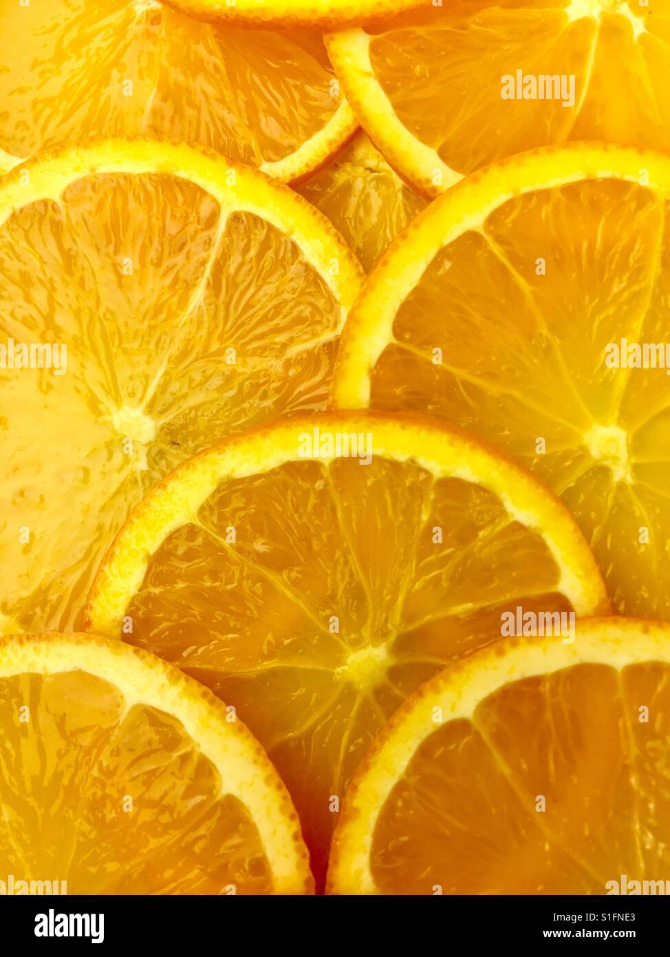 Orangenscheiben - Smartphone-aufgenommenes Stockfoto