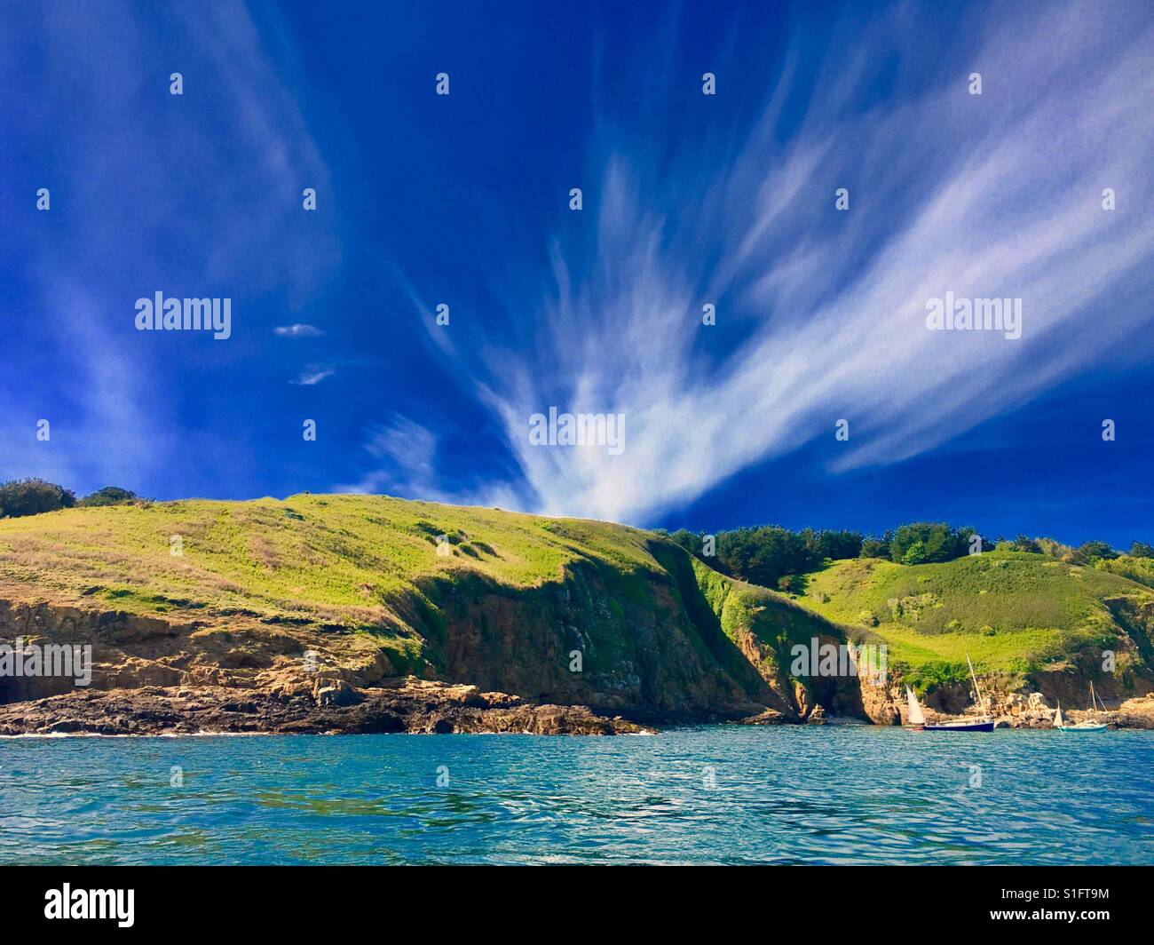 Kanal Insel Herm Papageientaucher Heiligtum in Vogtei Guernsey in England Mai 2017 Stockfoto