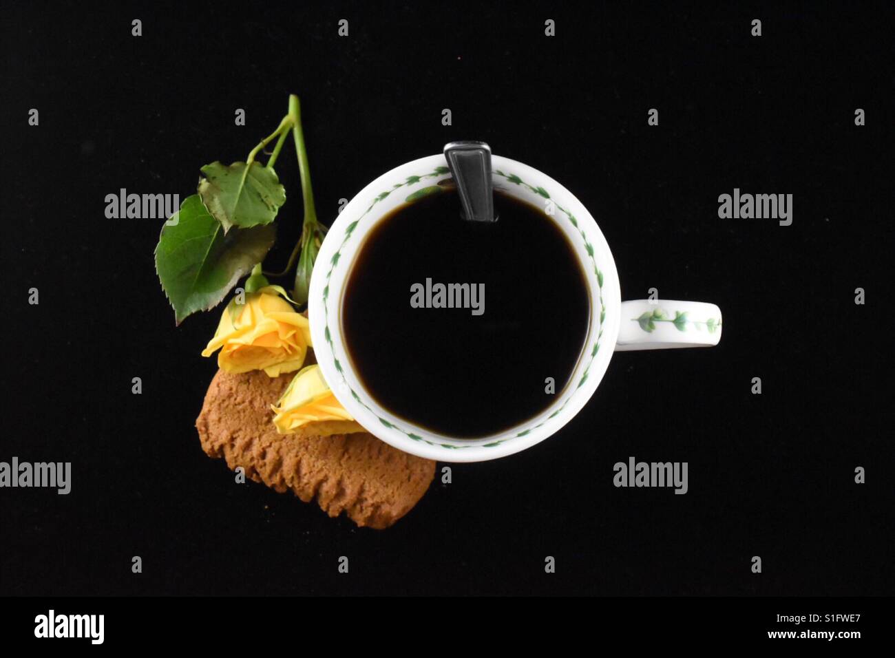 Stilleben, Kaffee, Frühstück, morgen - Smartphone-aufgenommenes Stockfoto