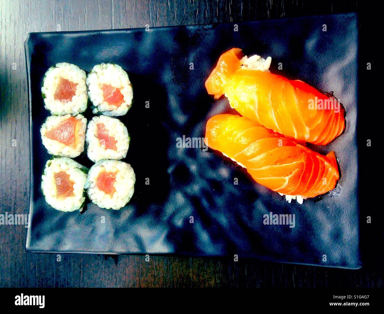 Sushi - Smartphone-aufgenommenes Stockfoto