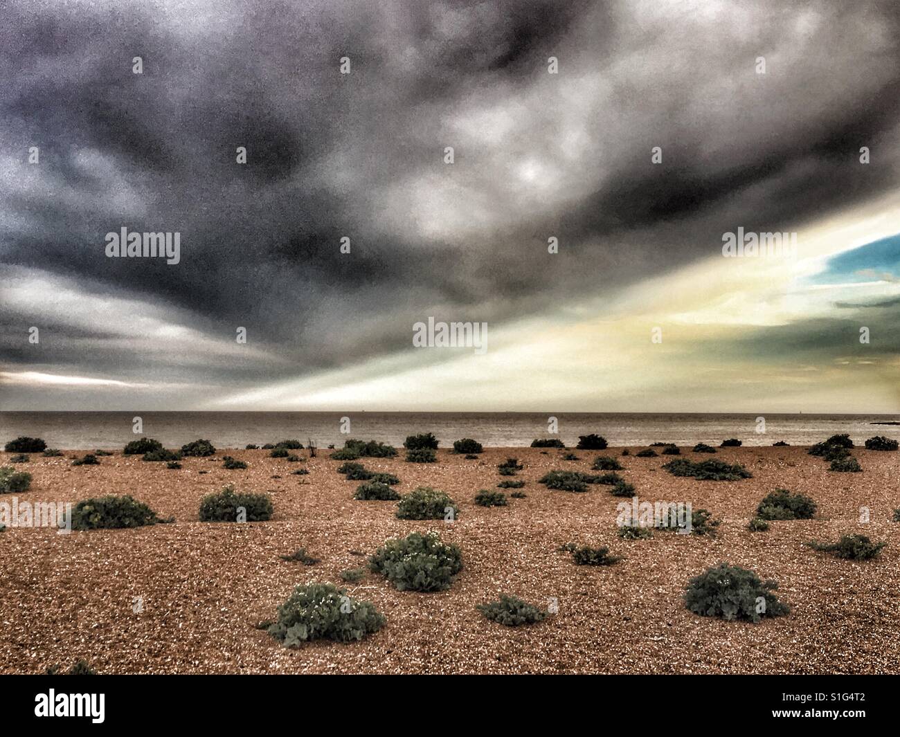 Nordseeküste Bawdsey Ferry Suffolk - Smartphone-aufgenommenes Stockfoto