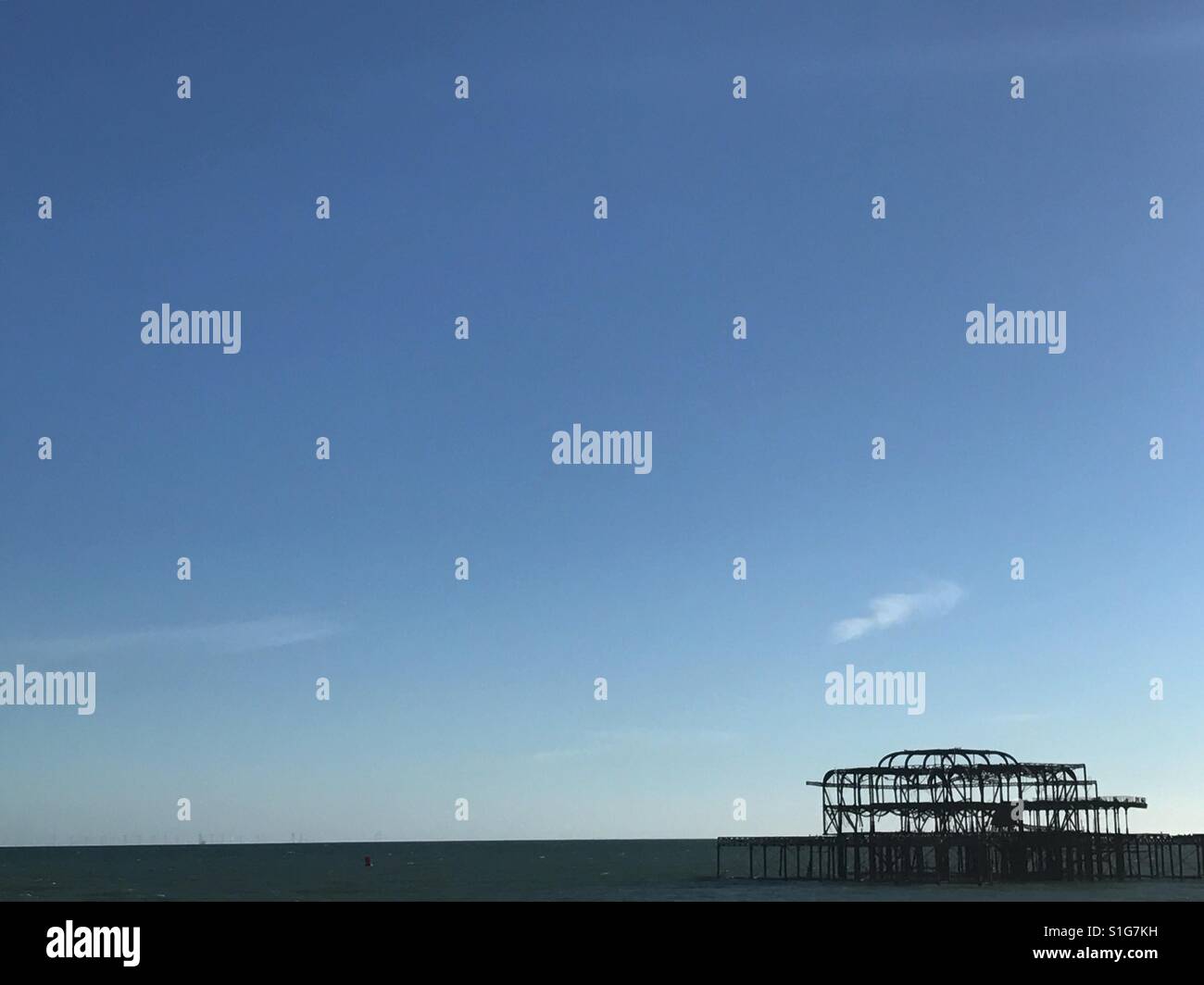 Blick auf den Strand von Brighton Stockfoto