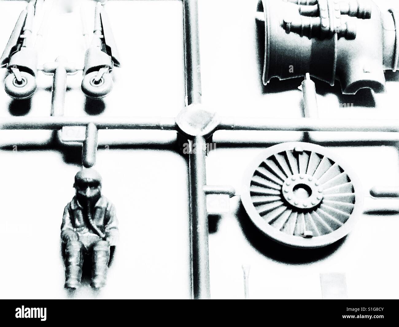 Modell-Flugzeug-Teile - Smartphone-aufgenommenes Stockfoto