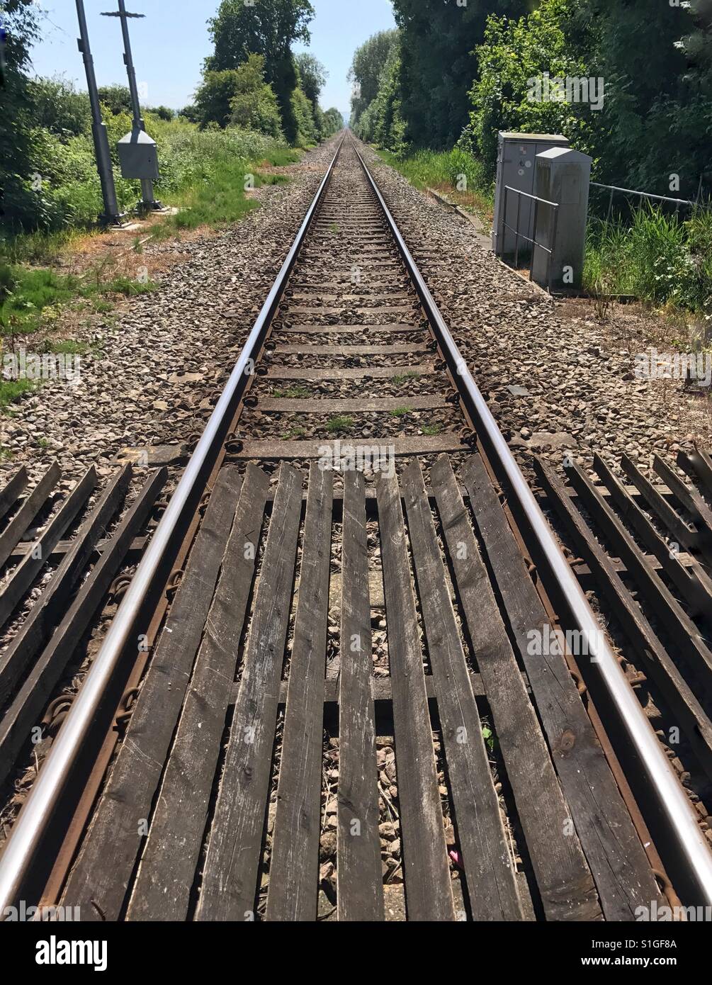 Eisenbahnschienen Stockfoto