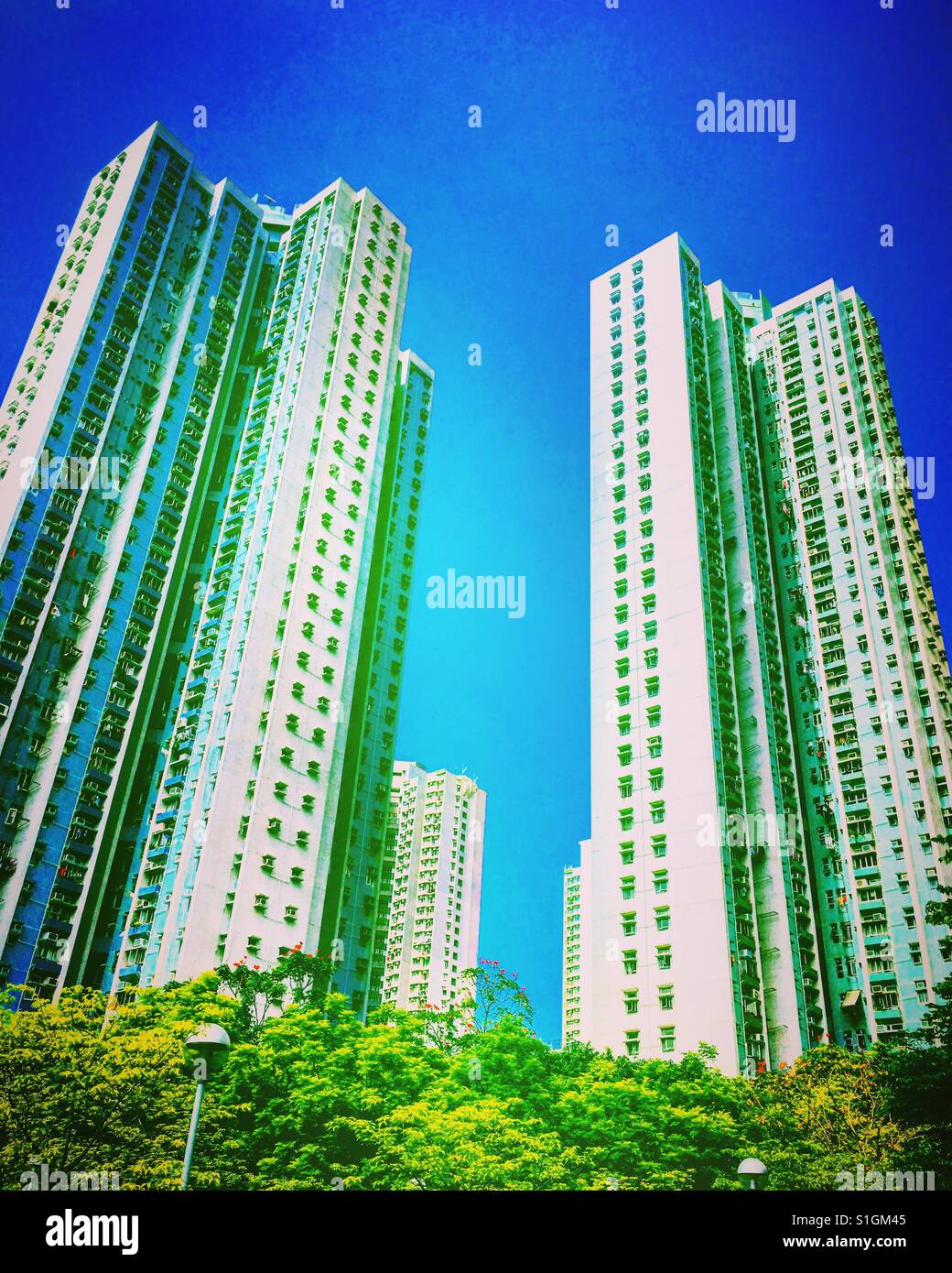 Hong Kong-Türme - Smartphone-aufgenommenes Stockfoto