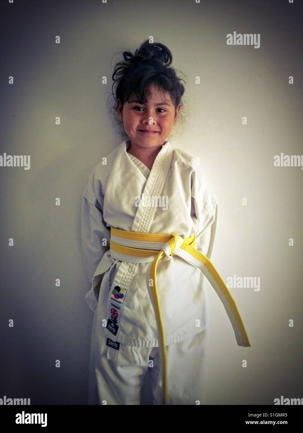 Judoka. Kleines Mädchen. Stockfoto