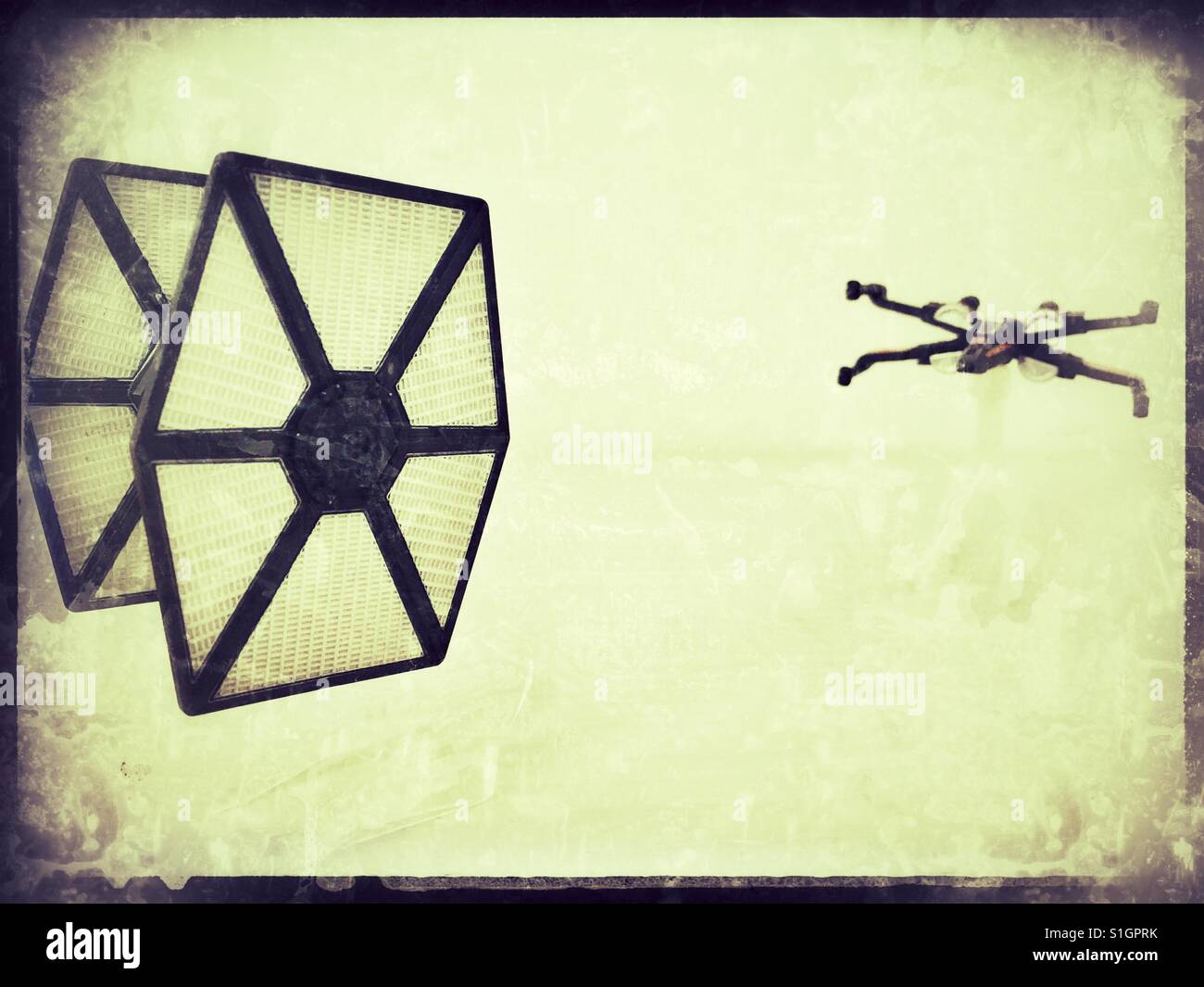 Jagd auf Tie Fighter Wing. Stockfoto