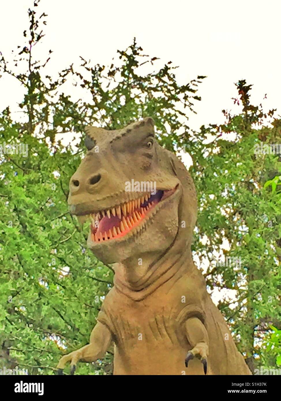 Pre-historische Park im Zoo von Calgary - Smartphone-aufgenommenes Stockfoto
